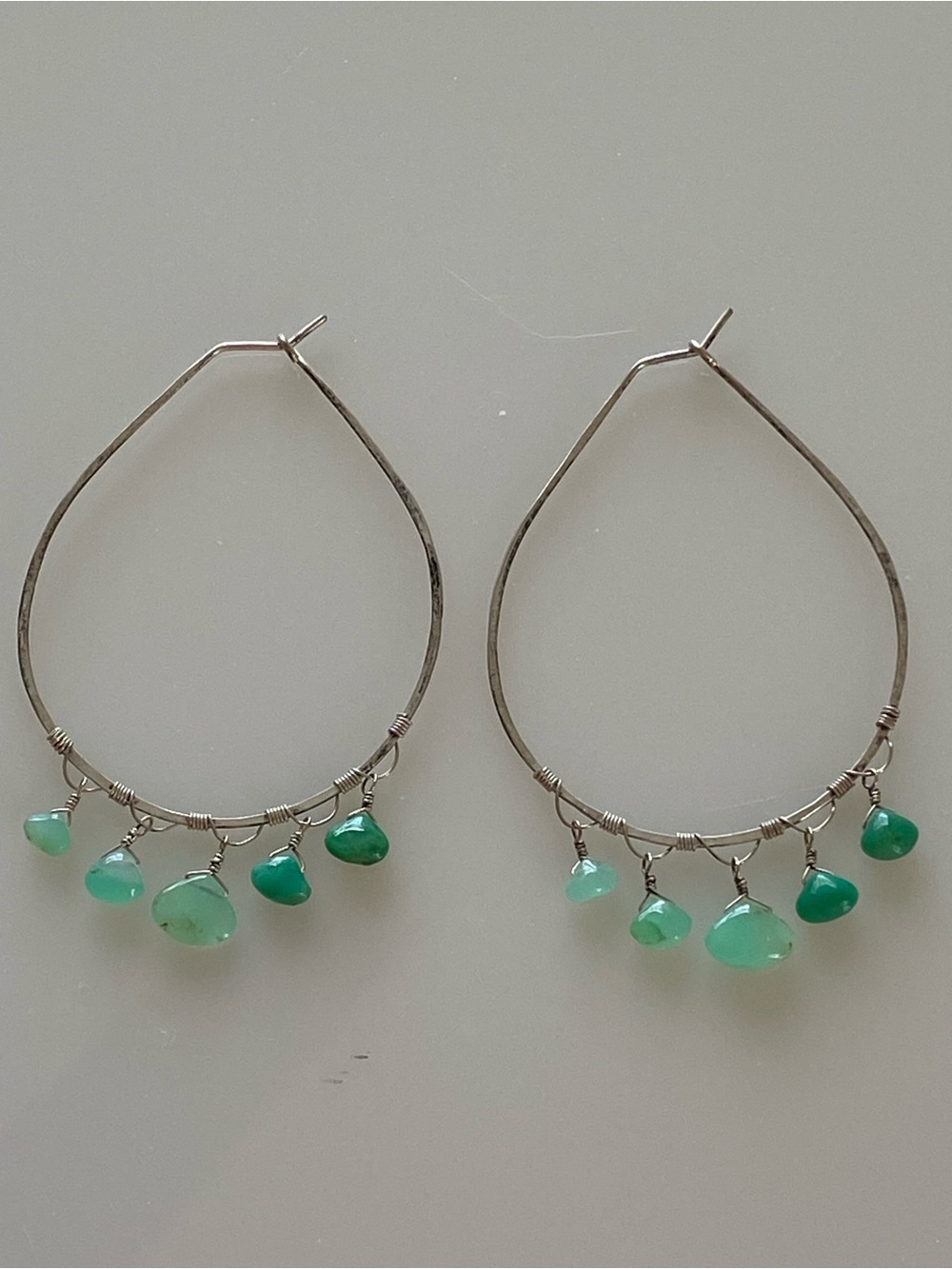 Sterling & Chrysoprase Earrings